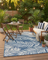 Seaside Blooms Collection Area Rug - Verdure (Blue) Rectangle Blue  lifestyle 7