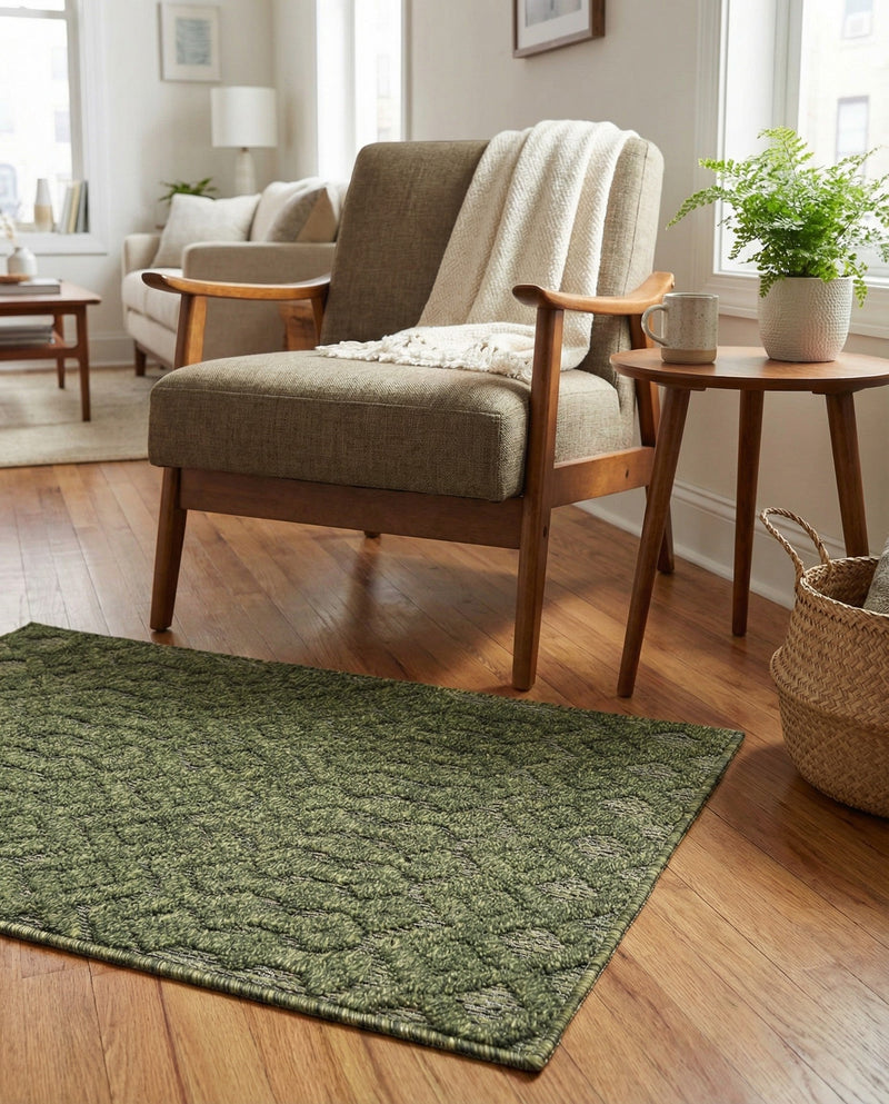Garden Lattice Charm Collection Area Rug -  Pergola (Green) Rectangle Green  lifestyle 6