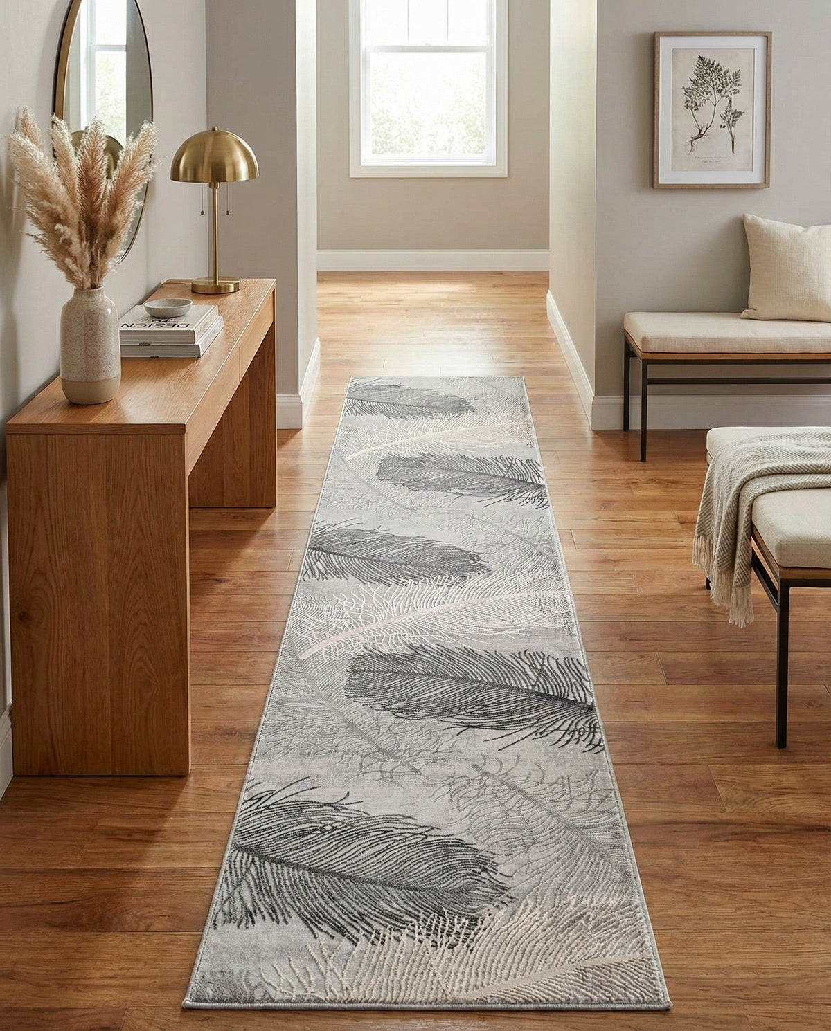 Bloomsbury Elegance Collection Area Rug -  Westminster Runner Gray  lifestyle 80