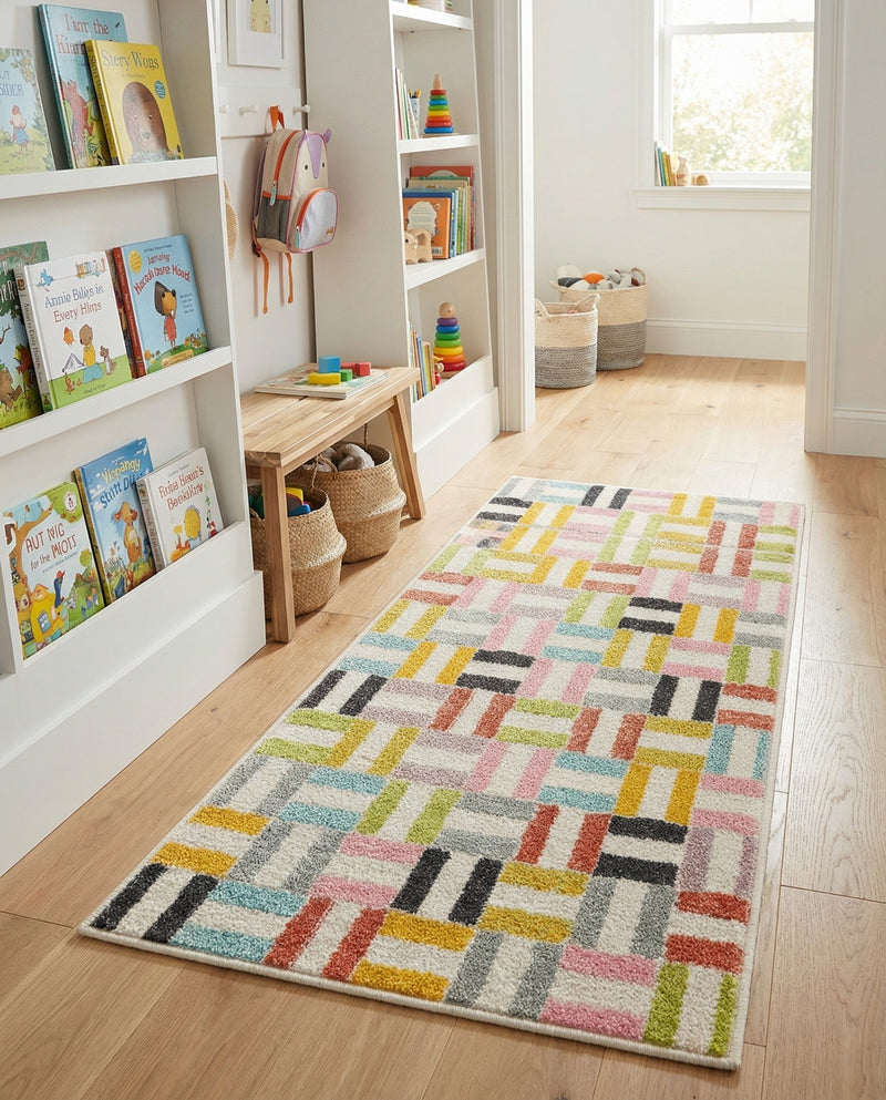 Wonder Tykes Collection Area Rug -  Kaleidoscope Runner Multi  lifestyle 27