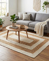Woven Seaside Jute Collection Area Rug - Nautilus Rectangle White Natural  lifestyle 11