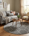 Trellis Mosaic Collection Area Rug - Arborville (Light Gray) Round Light Gray  lifestyle 42