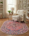 Heritage Elegance Collection Area Rug -  Alhambra Oval Red  lifestyle 68