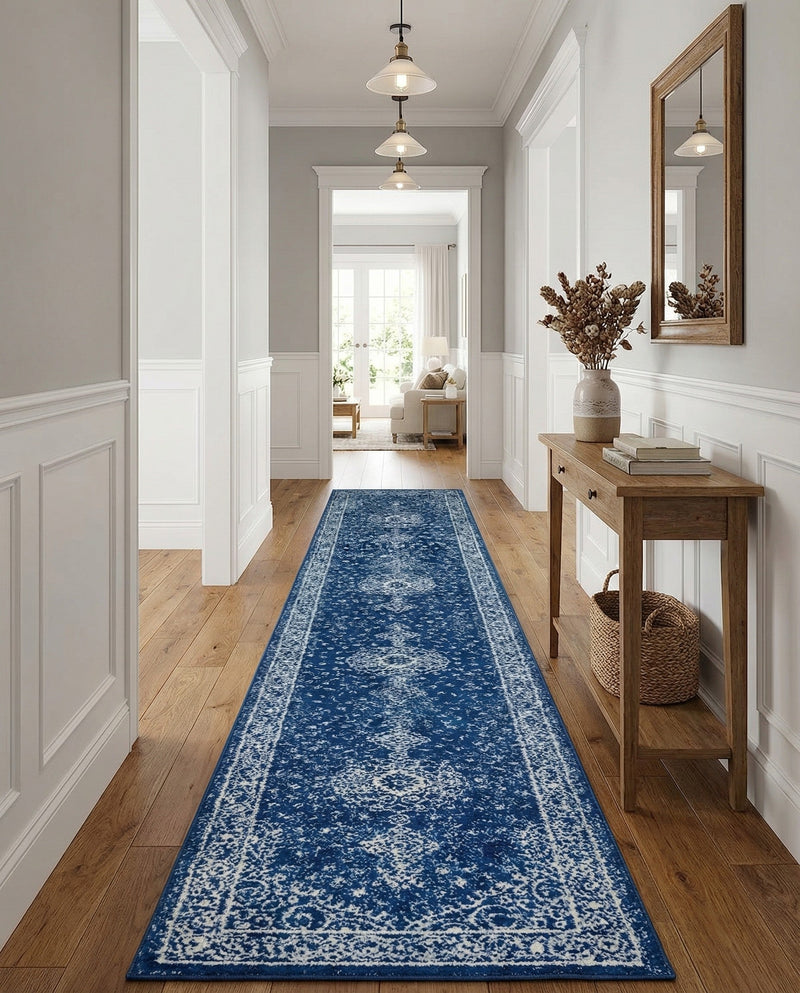 Dover Terrace Collection Area Rug - Marina (Navy Blue) Runner Navy Blue  lifestyle 39