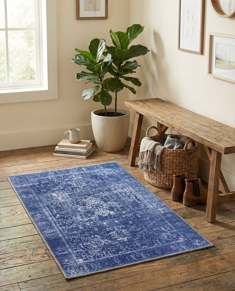 Heritage Elegance Collection Area Rug -  Windsor (Navy Blue) Rectangle Navy Blue  lifestyle 3