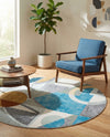 Urban Terrace Collection Area Rug -  Loggia Round Multi  lifestyle 55