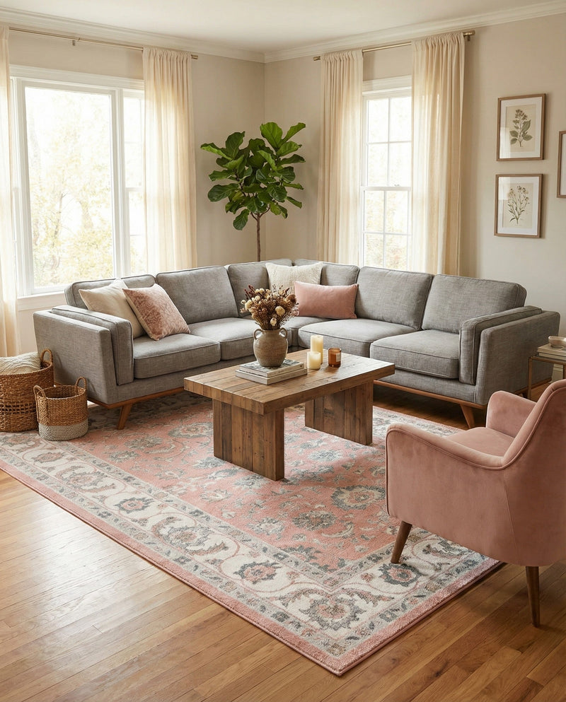 Adriana Terrace Collection Area Rug -  Positano (Rose) Rectangle Rose  lifestyle 10