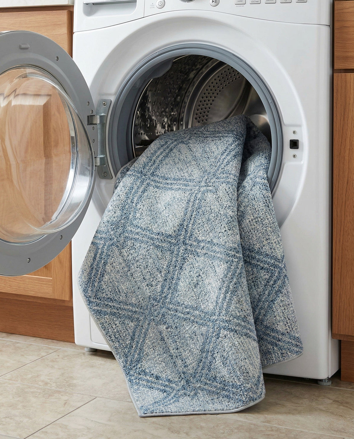 Aegean Elegance Washables Collection Area Rug -  Tinos Square Blue  lifestyle 176