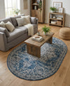 Mykonos Manor Collection Area Rug -  Tinos (Blue) Oval Blue  lifestyle 73