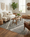Marrakech Mosaic Collection Area Rug -  Medina Square Black and White  lifestyle 58