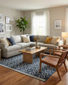 Copenhagen Edge Collection Area Rug -  Tivoli Rectangle Blue  lifestyle 7