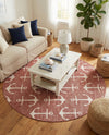 Seaside Haven Rugs Collection Area Rug - Sapphire (Rust Red) Round Rust Red  lifestyle 54