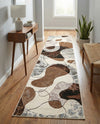 Urban Terrace Collection Area Rug -  Garden Runner Brown and White  lifestyle 56