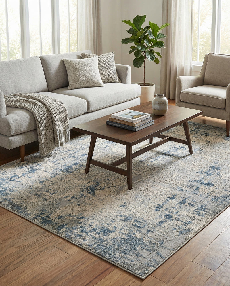 Aegean Elegance Collection Area Rug -  Milos Rectangle Gray Blue  lifestyle 17