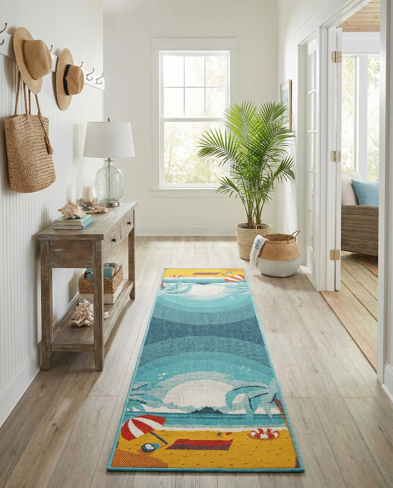 Seaside Haven Rugs Collection Area Rug -  Dockside Runner Multi  lifestyle 67