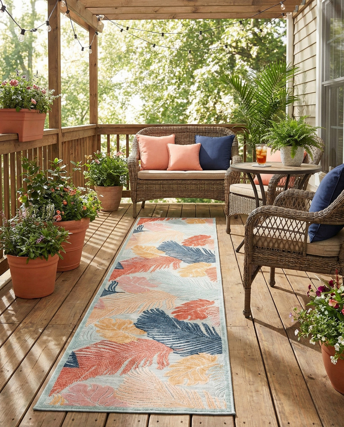 Seaside Blooms Collection Area Rug -  Tranquil Runner Multi  lifestyle 131