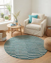 Soho Elegance Collection Area Rug -  Hudson (Turquoise) Round Turquoise  lifestyle 40