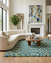 Woolen Sphere Collection Area Rug - Orbsburg (Blue) Square Blue  lifestyle 62