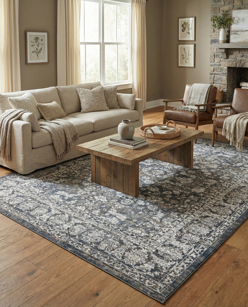 Metro Heights Collection Area Rug -  Astoria Rectangle Navy Blue  lifestyle 17