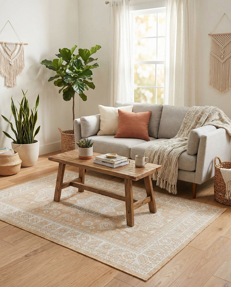 Tribal Terrace Treasures Collection Area Rug -  Incan Isle (Natural) Rectangle Natural  lifestyle 24