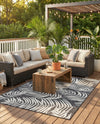 Seaside Blooms Collection Area Rug - Verdure (Charcoal) Rectangle Charcoal  lifestyle 11