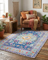 Heritage Elegance Collection Area Rug -  Taj Rectangle Blue  lifestyle 3