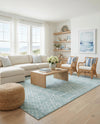 Marrakesh Lattice Collection Area Rug - Casablanca (Aqua) Rectangle Aqua  lifestyle 7