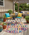 Urban Terrace Collection Area Rug -  Boardwalk Round Multi  lifestyle 66