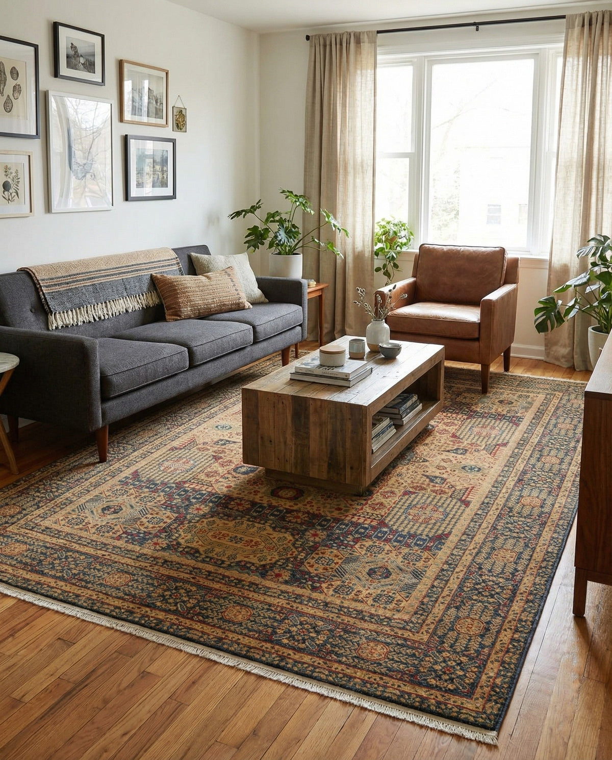 Ottoman Elegance Collection Area Rug - Sultan Rectangle Blue  lifestyle 32