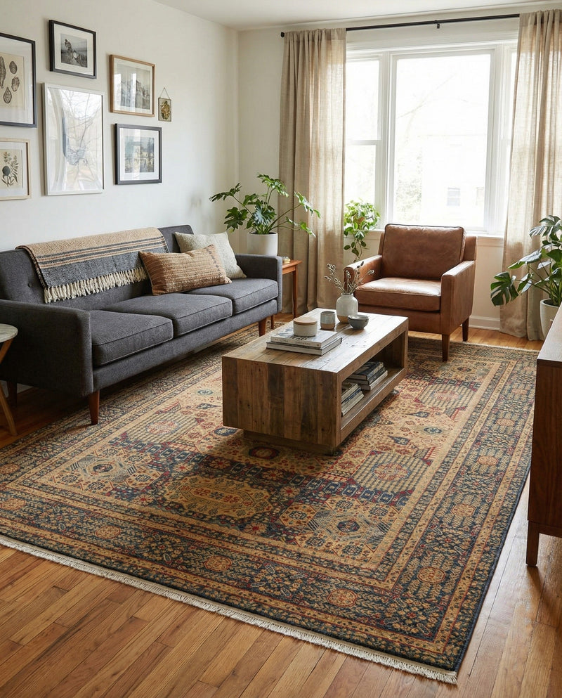 Ottoman Elegance Collection Area Rug - Sultan Rectangle Blue  lifestyle 32