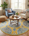 Arcadia Rugs Collection Area Rug -  Atlantis (Yellow) Round Yellow  lifestyle 63