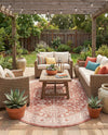 Tribal Terrace Treasures Collection Area Rug -  Incan Isle (Rust Red) Oval Rust Red  lifestyle 28