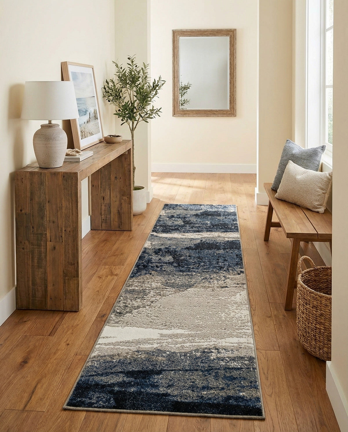 Copenhagen Edge Collection Area Rug - Nyhavn Runner Blue  lifestyle 150