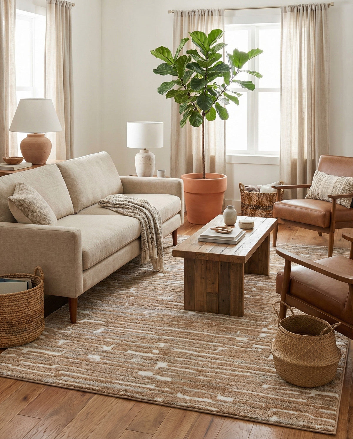 Sienna Collection Area Rug -  Rome Rectangle Caramel and Ivory  lifestyle 62
