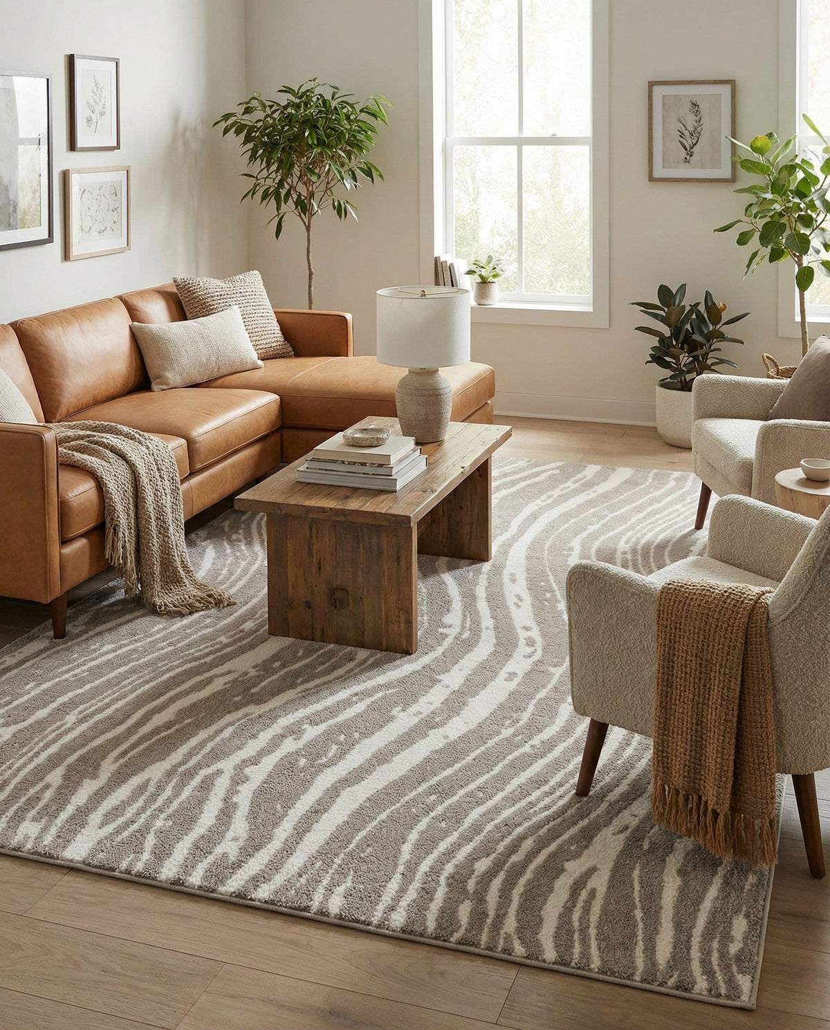 Sienna Collection Area Rug -  Garda Rectangle Cloud Gray  lifestyle 50