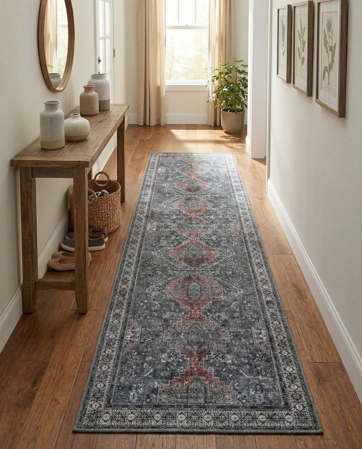 Heritage Elegance Collection Area Rug -  Uffizi Runner Gray  lifestyle 118
