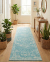 Dover Terrace Collection Area Rug -  Lagoon (Aqua) Runner Aqua  lifestyle 64