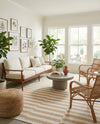 Seaside Stripes Collection Area Rug - Cabana (Taupe) Rectangle Taupe  lifestyle 26