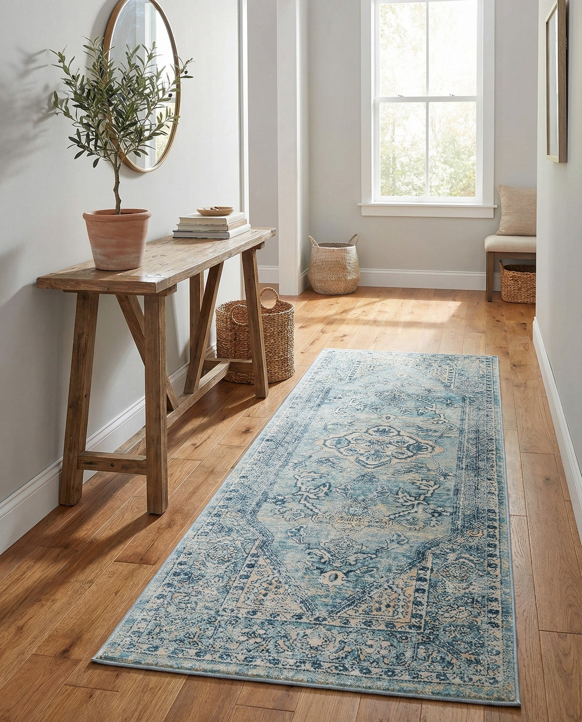 Coastal Haven Collection Area Rug -  Marina Runner Blue  lifestyle 207