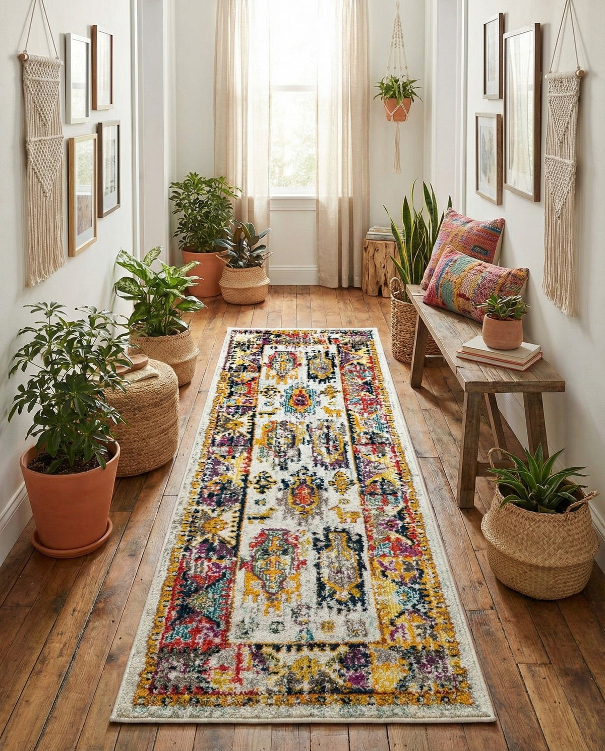 Brighton Terrace Collection Area Rug -  Portslade Runner Ivory  lifestyle 101