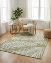 Seaside Blooms Collection Area Rug - Verdure (Green) Rectangle Green  lifestyle 30