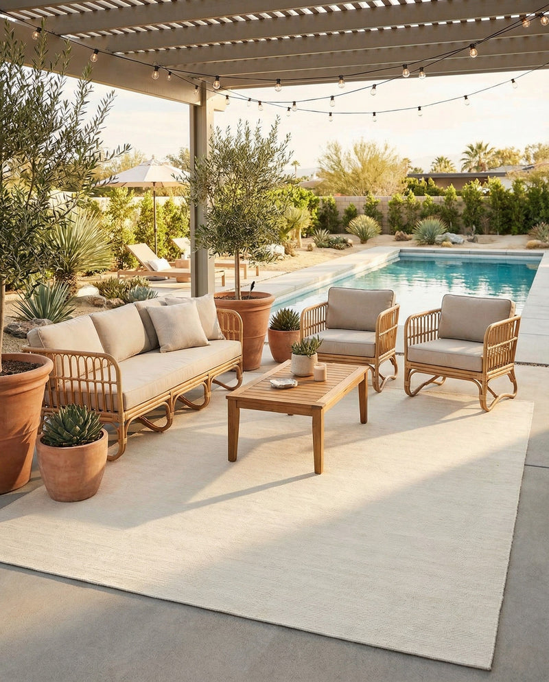Jill Zarin Sedona Oasis Outdoor Collection Area Rug - Coconino (Pebble Stones) Rectangle Pebble Stones  lifestyle 11