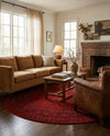 Samarkand Elegance Collection Area Rug -  Konye-Urgench Round Red  lifestyle 59