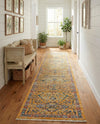 Seville Stripes Collection Area Rug -  Malaga (Yellow) Runner Yellow  lifestyle 75
