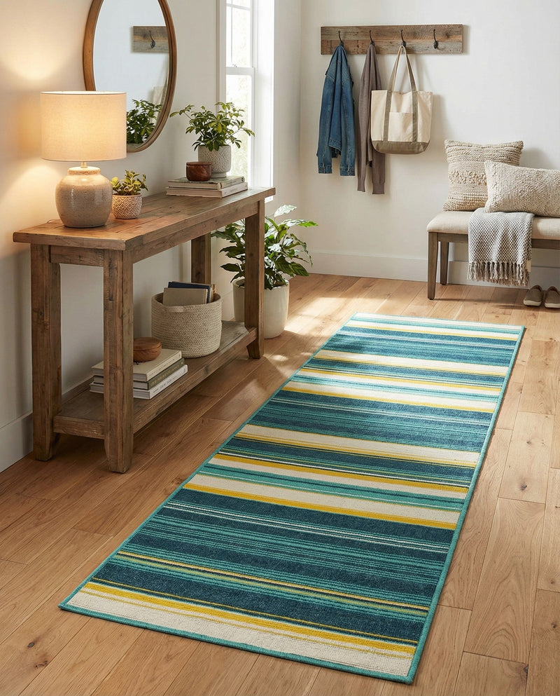 Terrace Fringe Collection Area Rug -  Veranda Runner Multi  lifestyle 53