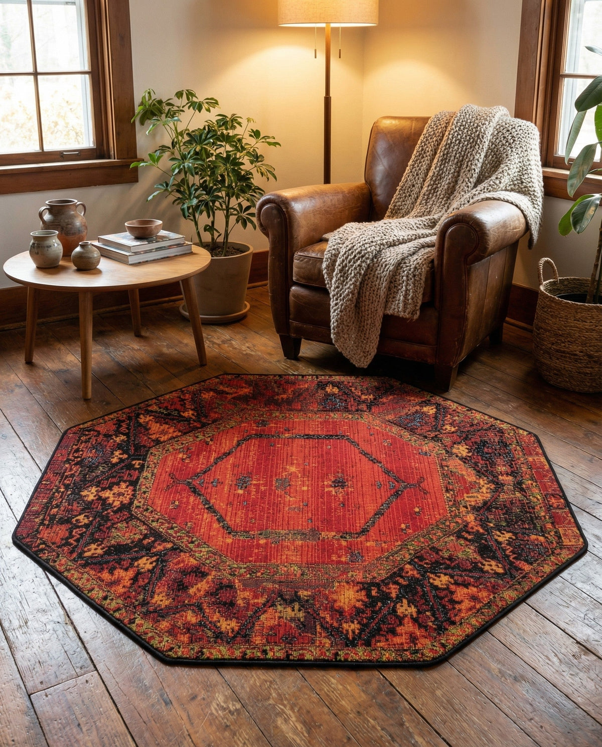 Safari Escape Rugs Collection Area Rug - Serengeti Octagon Multi  lifestyle 131