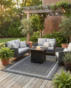 Terrace Fringe Collection Area Rug - Veranda (Black) Rectangle Black  lifestyle 23