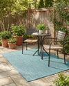 Seaside Serenity Collection Area Rug - Veranda (Aquamarine) Rectangle Aquamarine  lifestyle 24