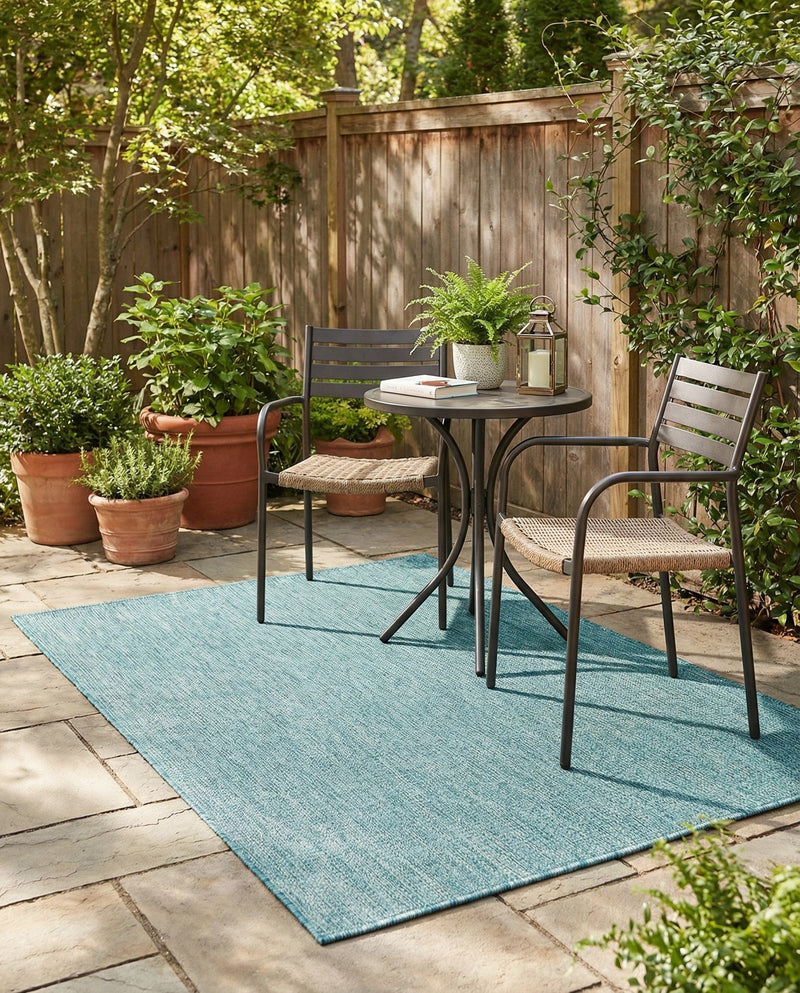 Seaside Serenity Collection Area Rug - Veranda (Aquamarine) Rectangle Aquamarine  lifestyle 24