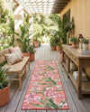 Seaside Blooms Collection Area Rug -  Kyoto Runner Coral  lifestyle 56